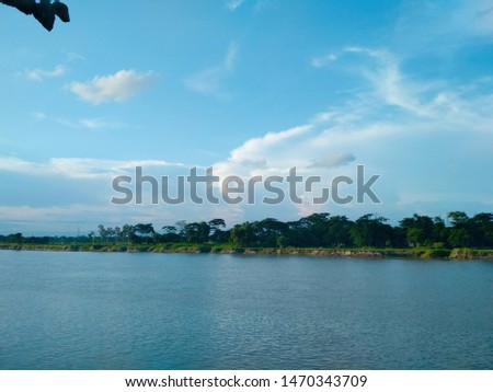 Bramhaputra river and sky view,beautyful weather 