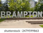 Brampton City Sign in Downtown Brampton, Ontario