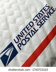 Brampton Ontario / Canada - May 29 2020: US Postal Prioroty Envelope Mail For Delivery 