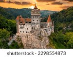 Bran Castle at sunset. The famous Dracula