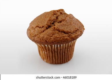 Bran Muffin Isolated On White Background With Clipping Path