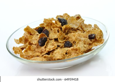 Bran And Raisin Cereal In A Bowl