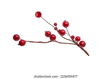 branches of red berries. christmas tree branch, isolated on a white background.Christmas decoration red berries holly - Powered by Shutterstock