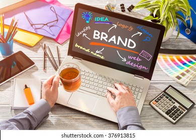 Brand Branding Design Marketing Drawing Concept - Stock Image