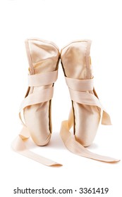 Brand New Ballet Shoes On A White Background