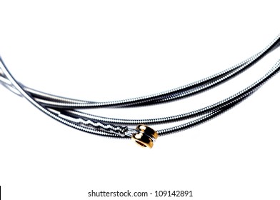 Brand New Guitar String, Isolated On White.