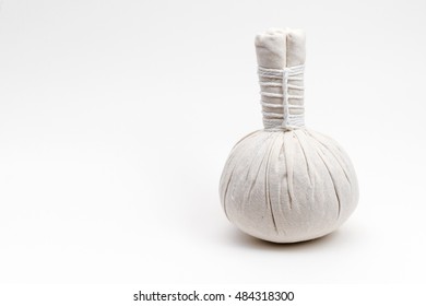 brand new Herbal Compress, Herbal Ball on white background for beauty spa or herb store.