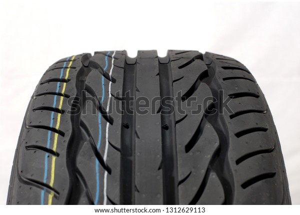 Brand new modern\
summer car tire, fragment