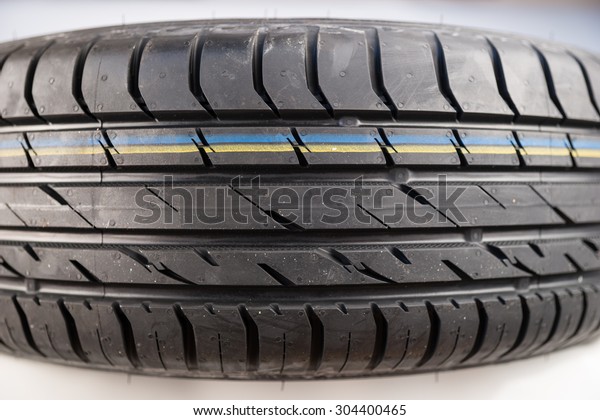 Brand new modern summer
car tire detail