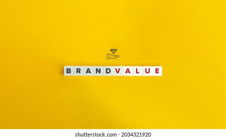 Brand Value Banner. Block letters on bright orange background. Minimal aesthetics. - Shutterstock ID 2034321920