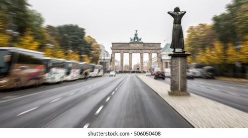 At the Brandenburg Gate in Berlin ( Germany )