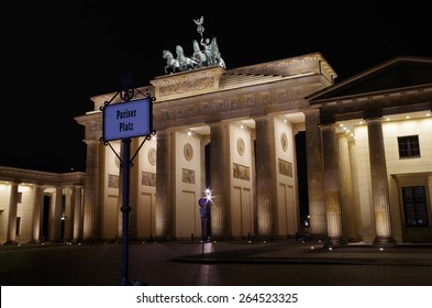 Brandenburg Gate In Berlin At Night