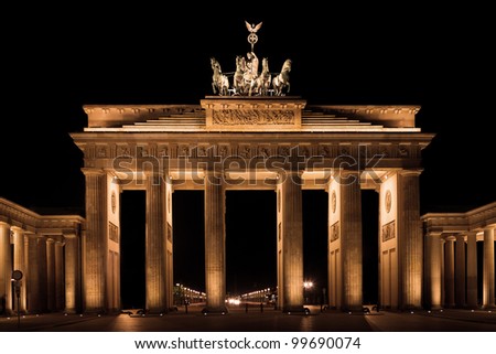 Similar – Partial view of Brandenburg Gate from bottom to top