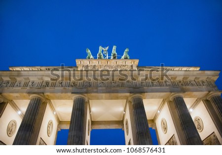 Similar – Partial view of Brandenburg Gate from bottom to top