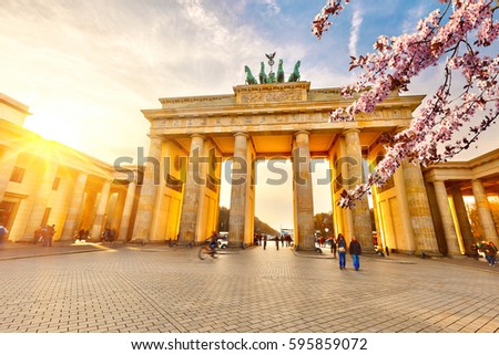 Brandenburg gate at spring, Berlin