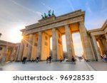 Brandenburg gate at sunset