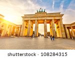 Brandenburg gate at sunset, Berlin