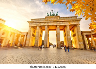 Brandenburg gate at sunset, Berlin