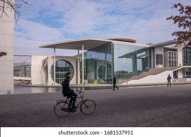 Brandenburg, Germany - February 20, 2014: Buildings of the parliamentary library of Marie-Elisabeth-Luders-Haus in the Bundestag area and of the University in the modern city center of Berlin