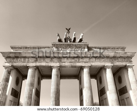 Similar – Partial view of Brandenburg Gate from bottom to top