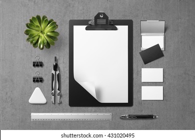 Branding Stationery Mockup Scene, Blank Objects For Placing Your Design.