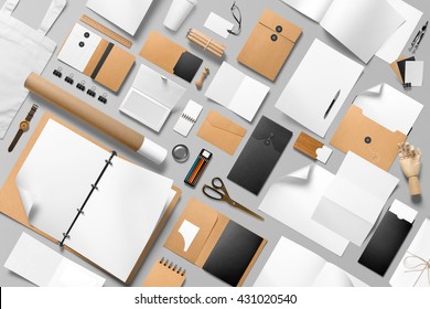 Branding stationery mockup scene, blank objects for placing your design.