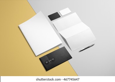 Branding Stationery Mockup Scene, Blank Objects For Placing Your Design.