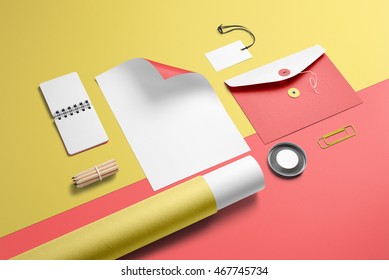 Branding stationery mockup scene, blank objects for placing your design. - Shutterstock ID 467745734