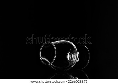 brandy glass on black background 