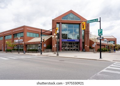 Brantford, On, Canada - May 8, 2021: Laurier's One Market Building In Brantford, On, Canada. Laurier's One Market Building Is A Redesign Of The Market Square For Classroom Use For Laurier University. 