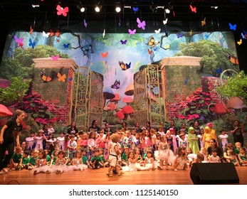 Brasilia, Brazil - May 17, 2016: School Class Staging A Play. Year-end Theater Presentation Of A Play For Parents At School.
