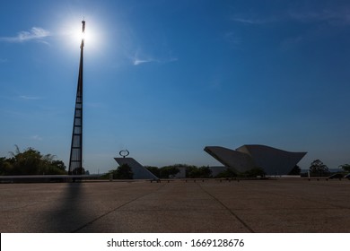 Brasilia, Brazil - October 03, 2012: Buildings And Monuments Located At Three Powers Plaza (Praça Dos Três Poderes).