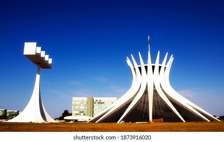 Brasilia, DF, Brazil - August 22, 2020: The Cathedral Of Brasília (