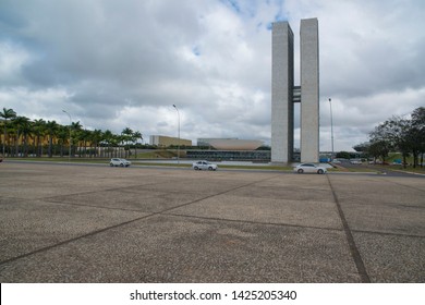  
Brasilia, DF, Brazil - Jun, 15, 2019: A View Of Three Powers Square (Praça Dos Três Poderes) In The City.