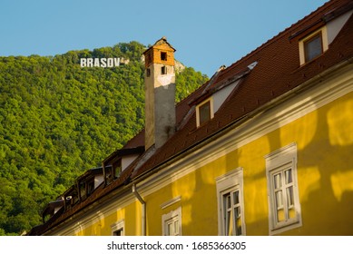 BRASOV, ROMANIA - AUGUST 2019: City Sign As Seen On Tampa Mountian From Council Square