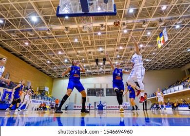 Brasov, Romania - March 30, 2019: Unknow Basketball Player Whitted During The Game Between CSU Olimpia Brasov And CSM Targoviste At  National Women's Basketball League