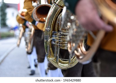 Brass Band At The Public Festival Of Folk Culture In Oberwang, Austria