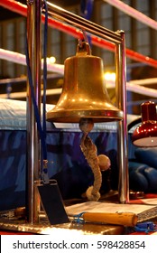 Brass Boxing Bell Suspended On Metal Frame