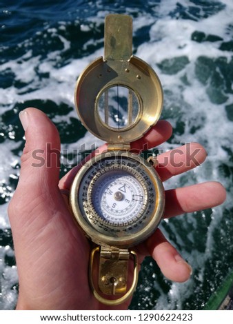 brass compass navigation