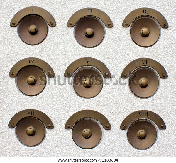 Brass Door Bells Old Style Stock Photo Edit Now 91183604