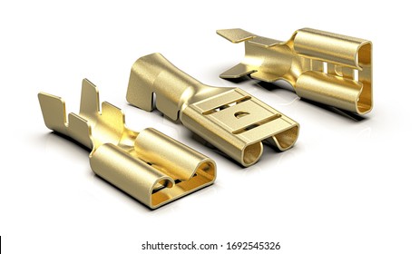 Brass Electrical Wire Connector. Mockup.