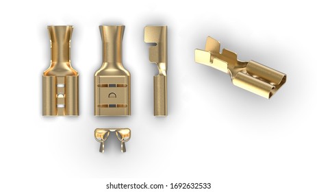 Brass Electrical Wire Connector. Mockup.