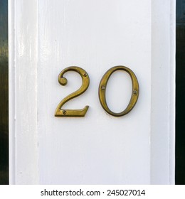 Brass House Number Twenty