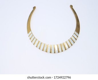 Brass With Mother Of Pearl Inlay Choker Necklace