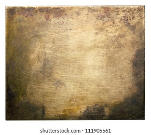 Brass Plate Texture, Old Metal Background.