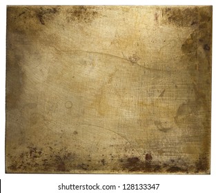 Brass Plate Texture, Old Metal Background.
