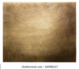 Brass Plate Texture, Old Metal Background.