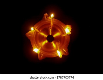 Brass Pooja Nilavilakku Lamp Kerala With Black Background 