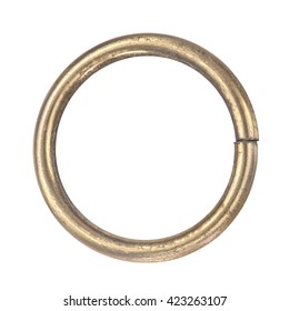 Brass Ring Handmade On Isolated White Background