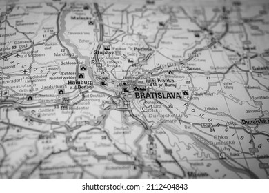 Bratislava On Europe Map Stock Photo 2112404843 | Shutterstock